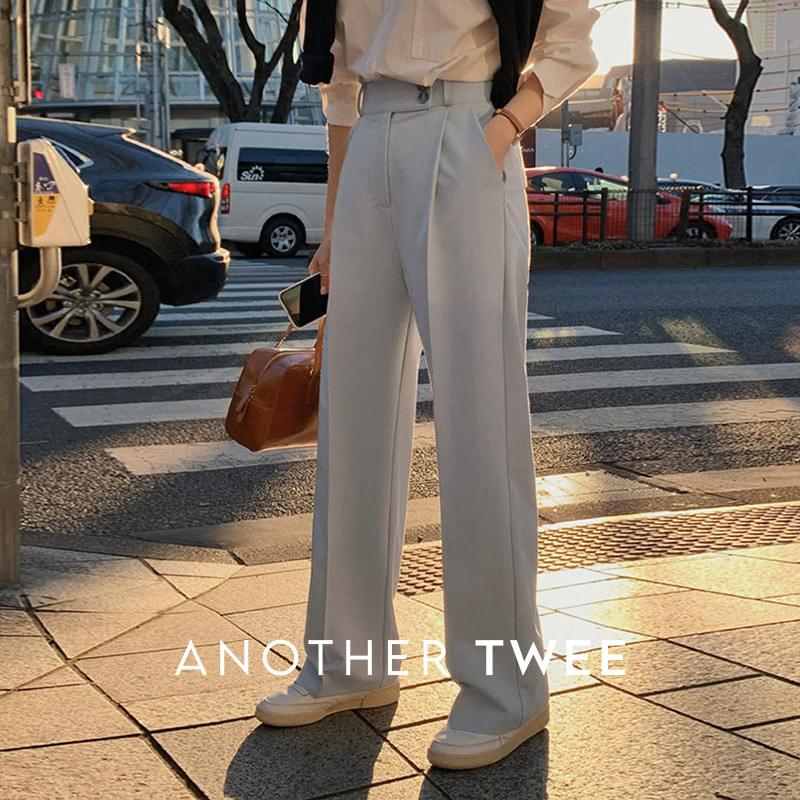 Liger Pintuck Two Button Wide Slacks