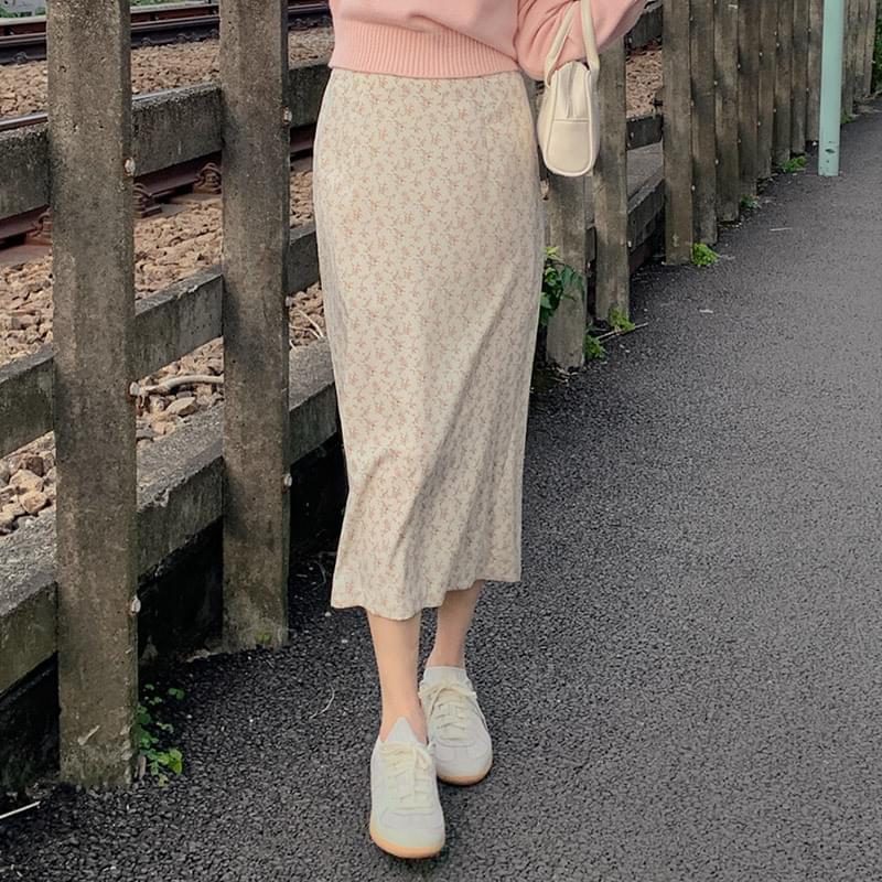 Alina banding flower long skirt