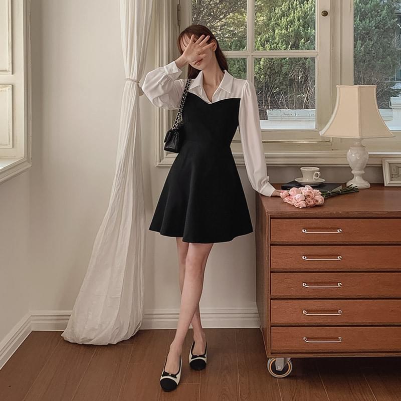Siren color matching mini Dress