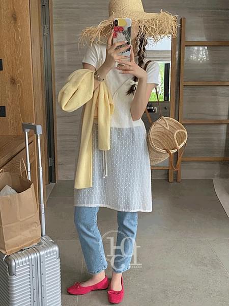 휴이 시스루 레이어드 나시 원피스