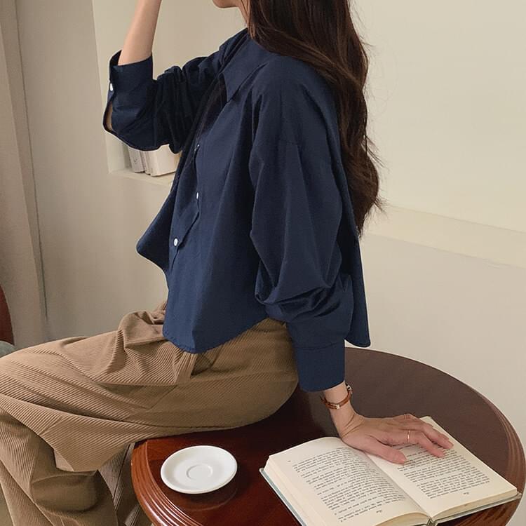 Newen cotton crop shirt 衬衫