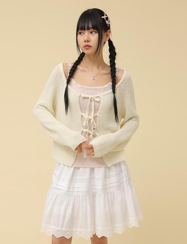 Beryl Ribbon Knitwear Cardigan 74629