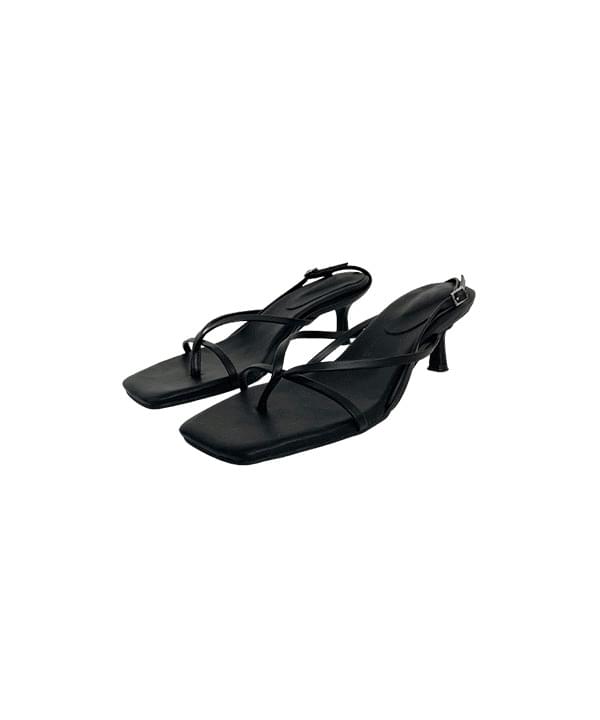 Deron square strap flip-flop sandal heels