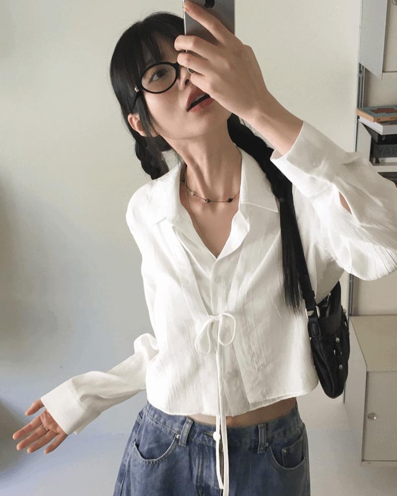 Throat Western Double Strap Long Sleeve Blouse 衬衫