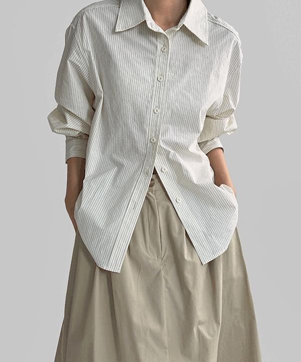 Warnit basic striped shirt