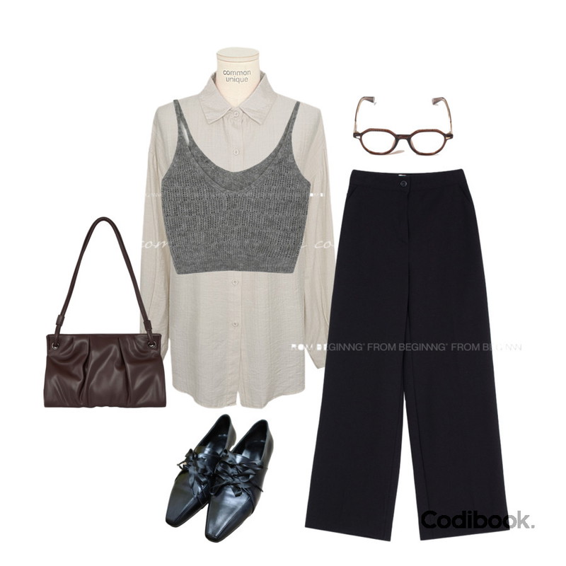 tipssy Ribbon lace-up ropper,porterna 머드 데일리 숄더 백,From Beginning 어피어 니트뷔스티에 (5color)등을 매치한 코디