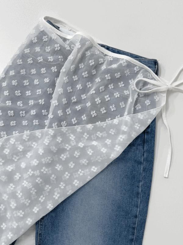 Flower Chiffon Wrap Skirt