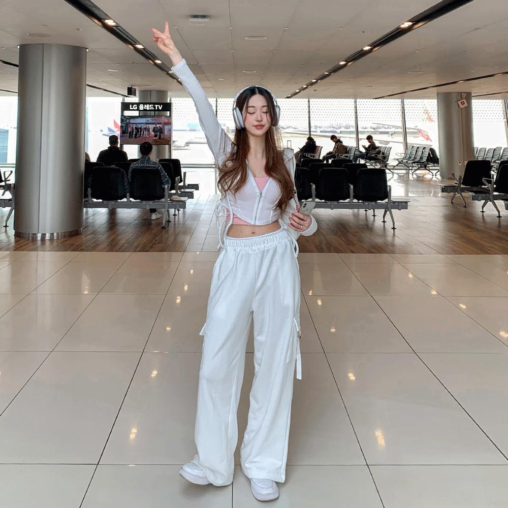 Fit Guaranteed Cargo Long Wide Training Pants High Waist Waist Banding Cotton Pants Straight Pants Y2K Easy Wear 4COL 长裤