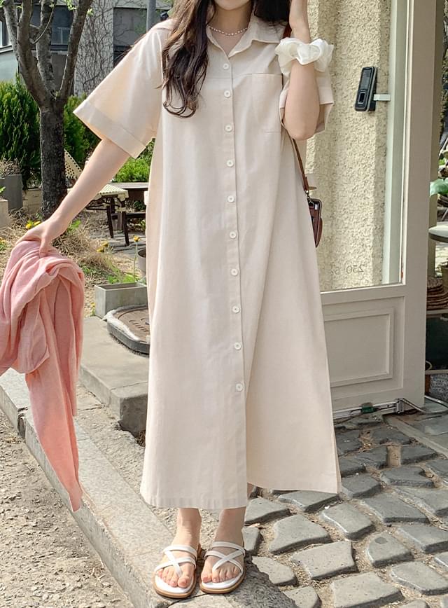 Clorine Loose-fit Shirt long Dress 75142