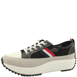 Cowhide Cool Mesh Mesh Three Stripes Sneakers Black