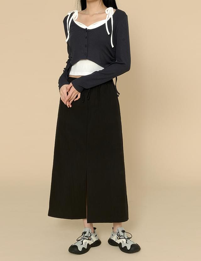 Daphnine long banding skirt 74893