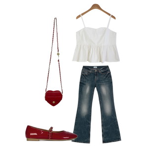 sleeveless,jeans,flats 코디