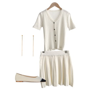 set,flats,earring 코디