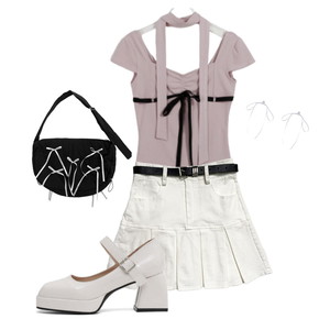 ShortSleeve,skirt,heels 코디