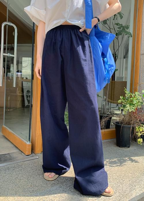 ラボンコットンワイドバンディングパンツ