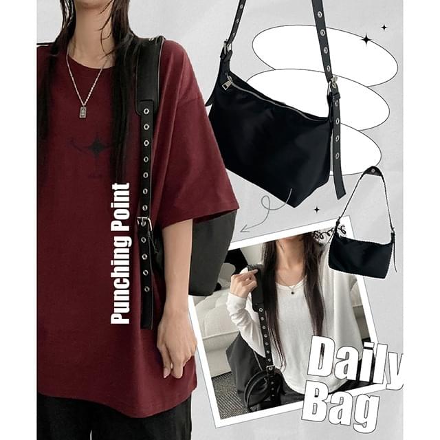 아일렛벨트블랙숄더크로스백 (1color)