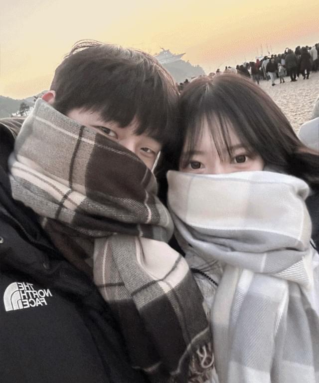 로피 따뜻 체크 빅사이즈 머플러 목도리