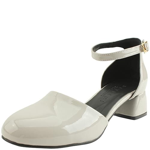 Domestic production round nose high heel Mary Jane middle heel 4cm gray