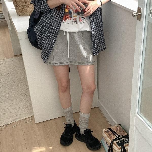 ロックコットンステッチミニスカート