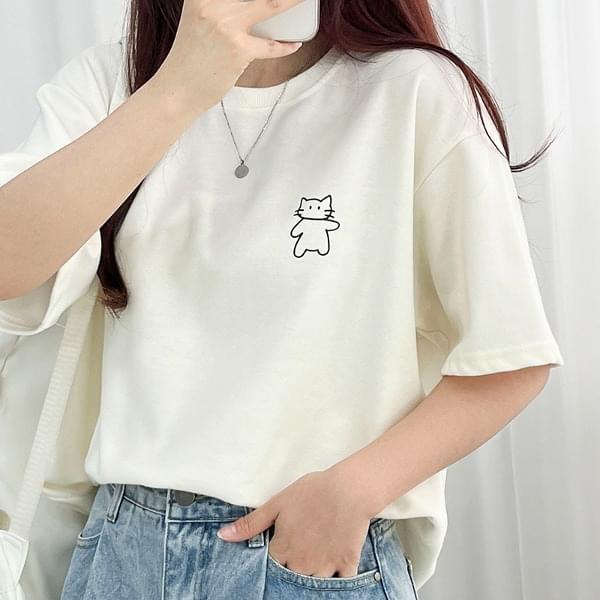 Nyangnyangi back lettering short sleeve t-shirt 短袖上衣