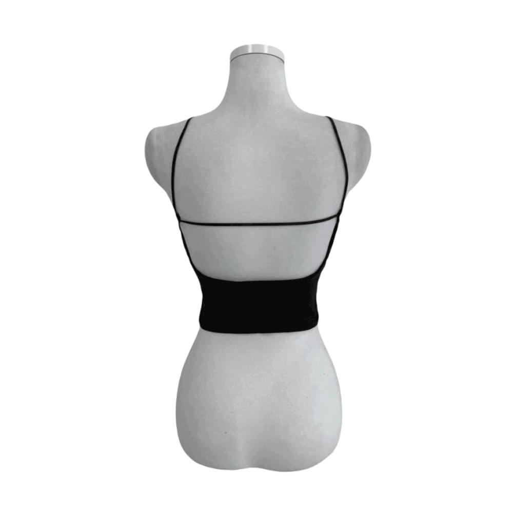 Back team pad built-in crop cap Sleeveless layered bralette strap sleeveless sleeveless backless inner top short Sleeveless top strap Sleeveless