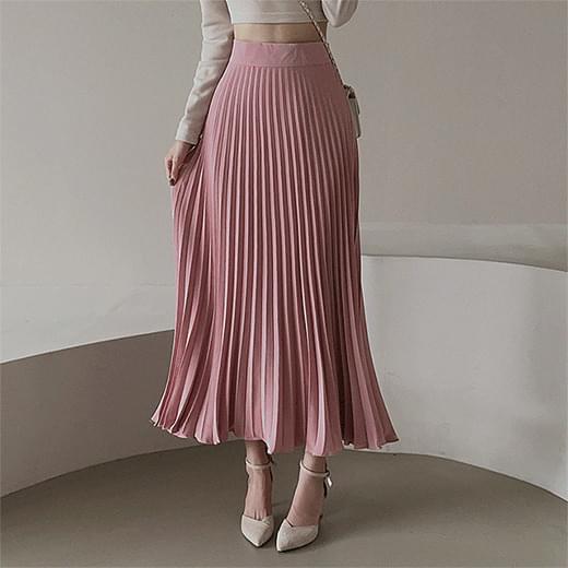 주름 플리츠 롱 스커트 4color