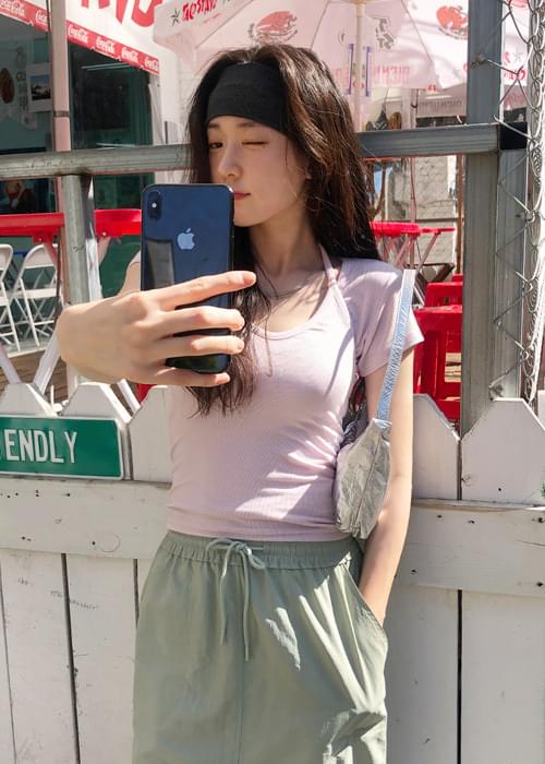 ハッシュホルタースリーブレス＆リブTシャツSET
