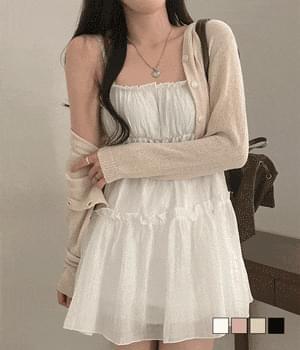 First Love Material Chiffon Bustier Sleeveless Cancan Mini Dress