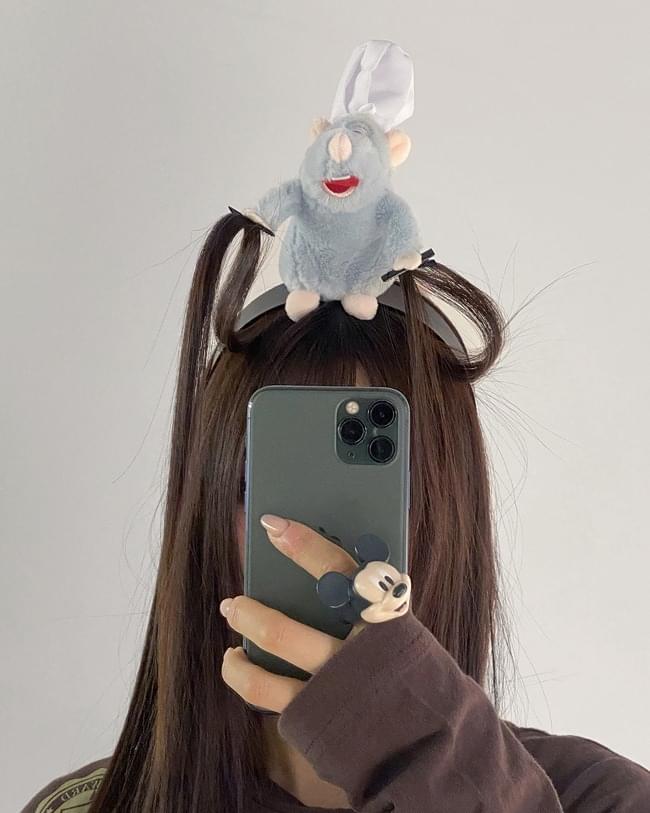쿠킹 킹받는 요리 쥐 머리핀 집게 헤어 머리띠