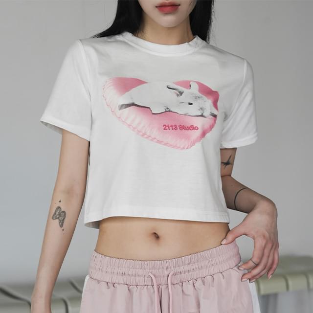Rookie Rabbit Print T-shirt