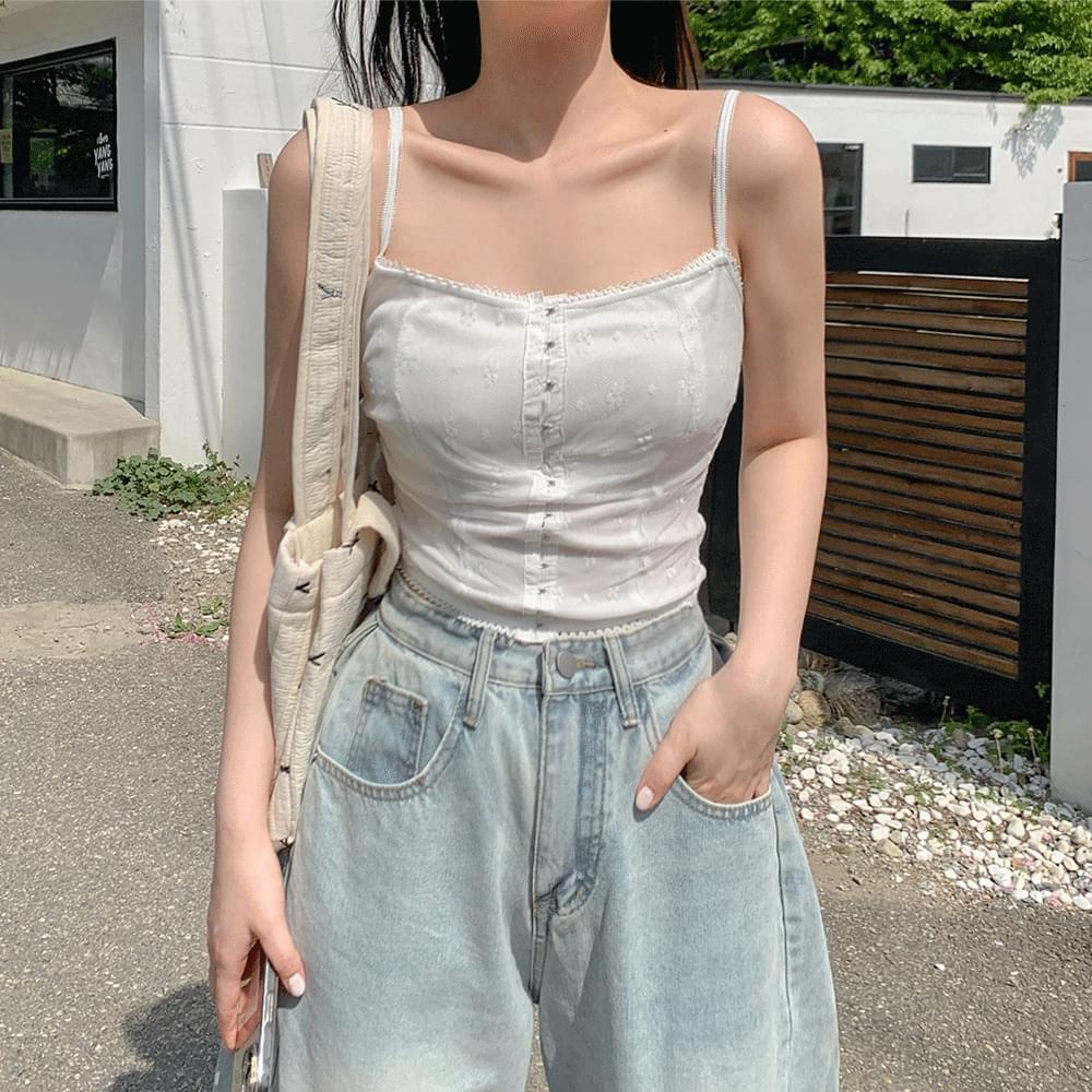 Lovely flower lace laces Sleeveless frill corset top bustier sleeveless crop summer inner layered festival look vacation look resort look white 无袖
