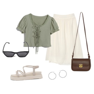skirt,ShortSleeve,sandals 코디