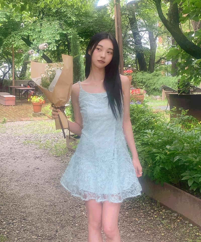 Glitter lace mini dress 短裙