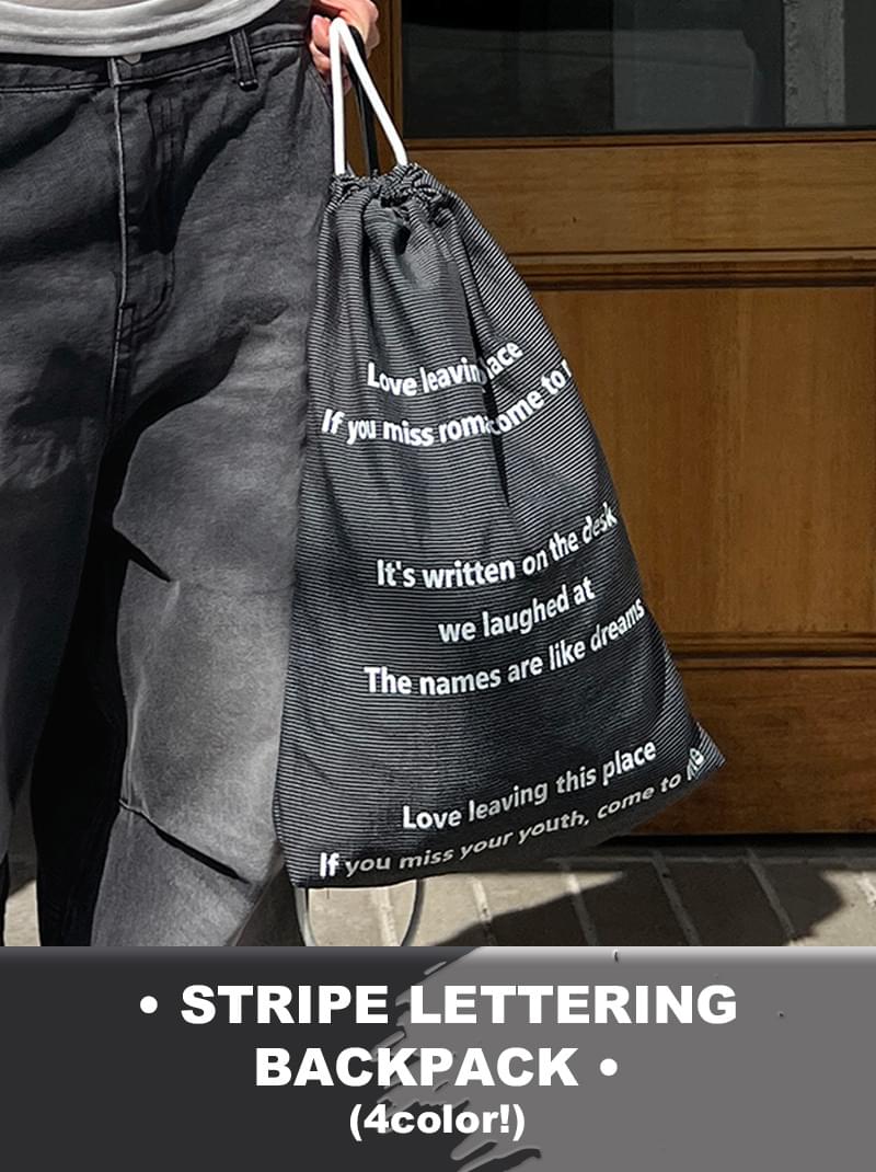 STRIPE LETTERING BACKPACK (4color)
