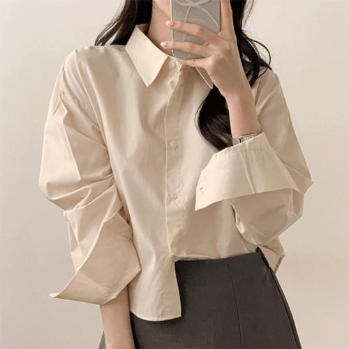 Haena Cotton Basic Overfit Crop Shirt