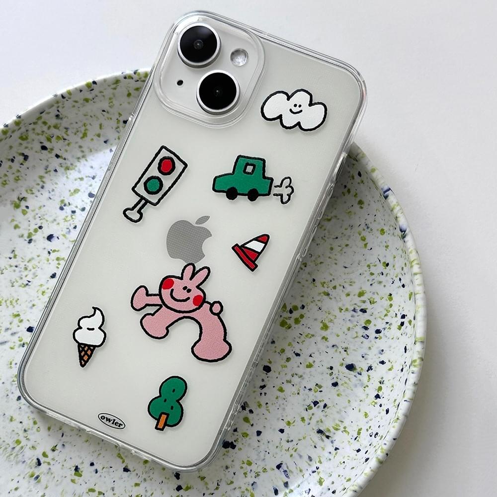 Daily Rabbit Drawing Transparent iPhone Case