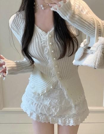 Robin pearl unbalanced cardigan