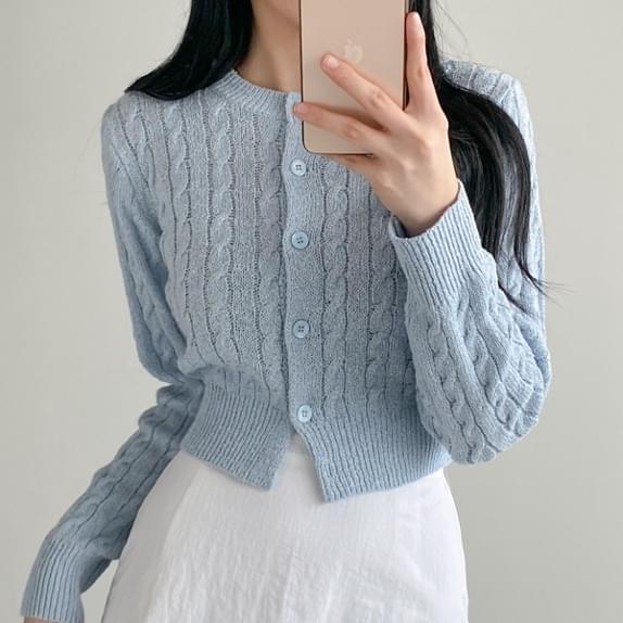 Prelboucle Twisted CD Twisted Cardigan Mini Cardigan Cropped Cardigan Boucle Cardigan Round Cardigan Pastel Spring Cardigan