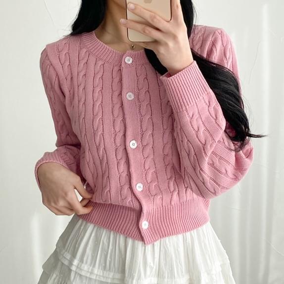 Heve Twisted CD Twisted Cardigan Cropped Cardigan Short Cardigan Round Cardigan Spring Cardigan Pastel