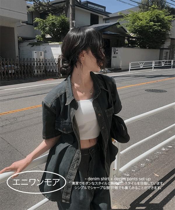 Work Boxy Denim Shirt  衬衫