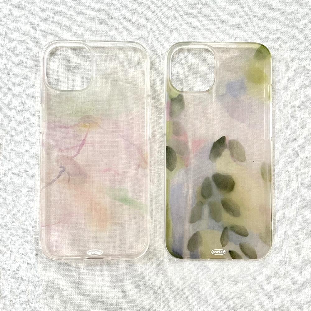 Silver watercolor translucent iPhone case 手机壳