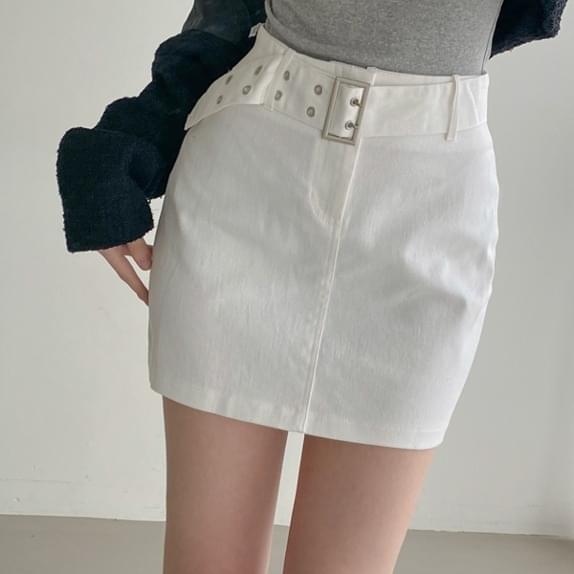 Venue belt mini SK jjing belt mini skirt cotton skirt cotton skirt belt set H line Y2K hip mood
