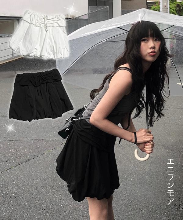【Anyone more】Swing Ribbon Pumpkin Balloon Mini Skirt anyonemore - Swing Ribbon Pumpkin Balloon Mini Skirt - Codibook.