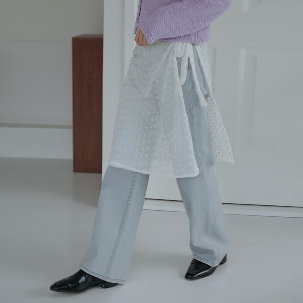 Nesia see-through flower wrap skirt four seasons/unique