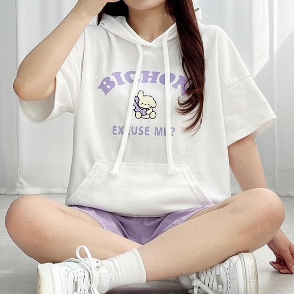 Call Me Puppy Short Sleeve Hoodie 短袖上衣