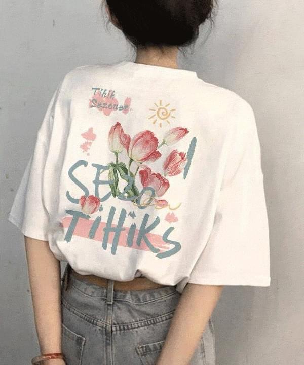 Mariela round print short sleeve t-shirt