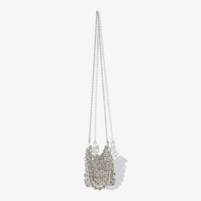 Silver Surgical Steel Bead Mini Shoulder Crossbody Bag