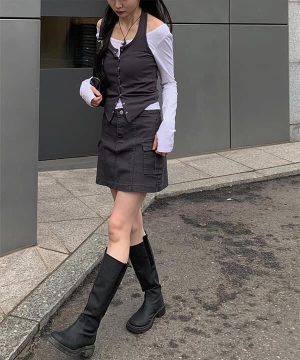 Cinder Cargo Mini Skirt