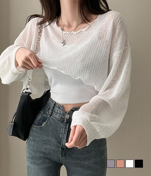 Sun protection item, Balloon Fly Linen Long Sleeve Knitwear T-shirt 针织衫