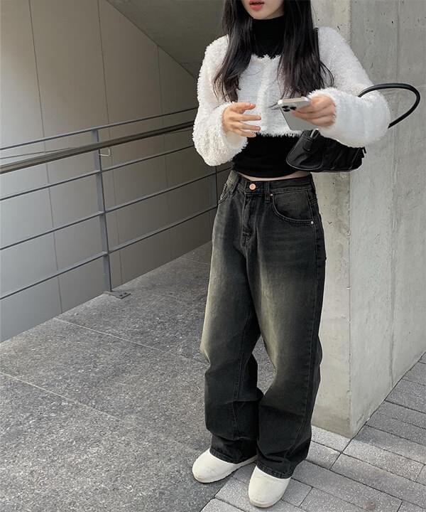Worth Black Faded Wide Pants